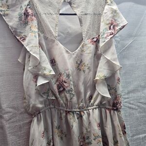 Maurices Floral Ruffle Sleeve Dress